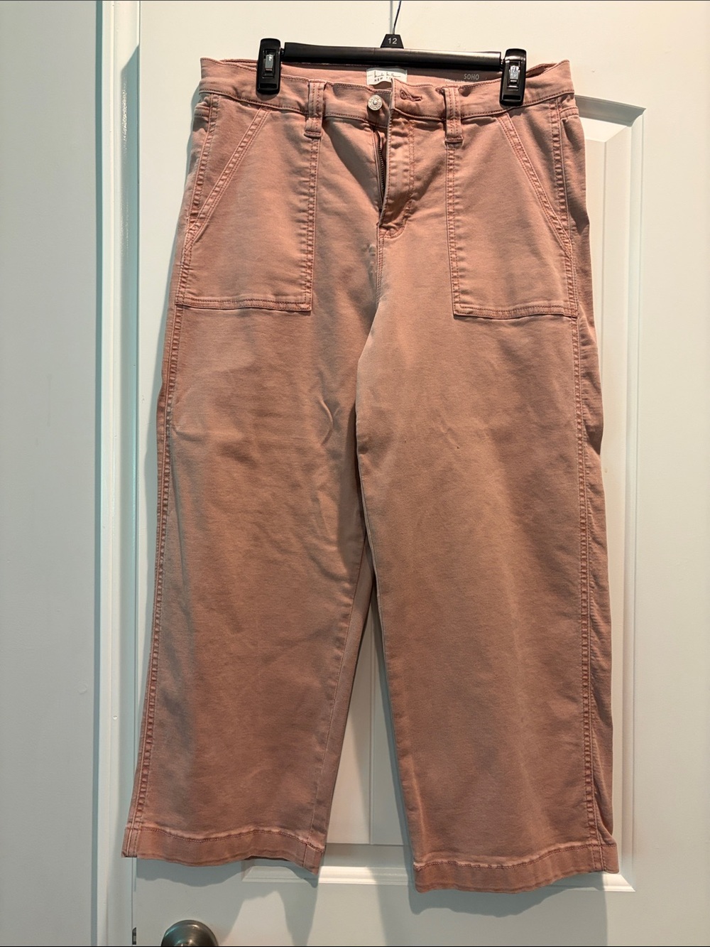 Dusty Pink High Rise Wide Leg Cropped Pants LIKE NEW